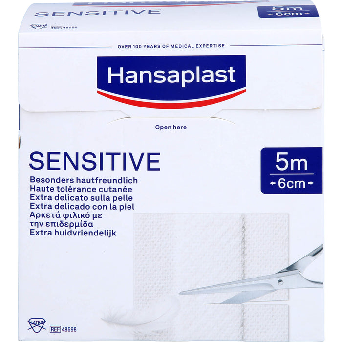 Hansaplast Sensitive 5 m x 6 cm Pflaster, 1 pc Pansement