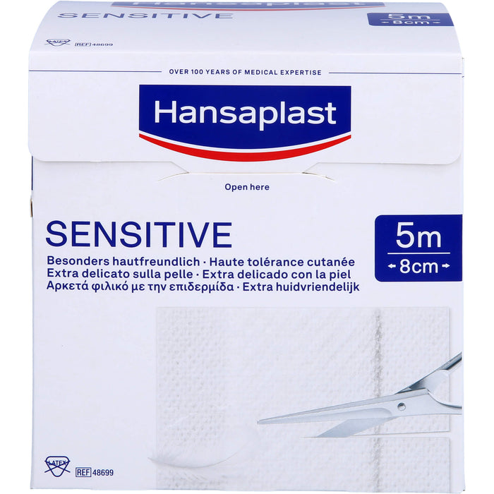 Hansaplast Sensitive 5 m x 8 cm Rolle, 1 pc Pansement