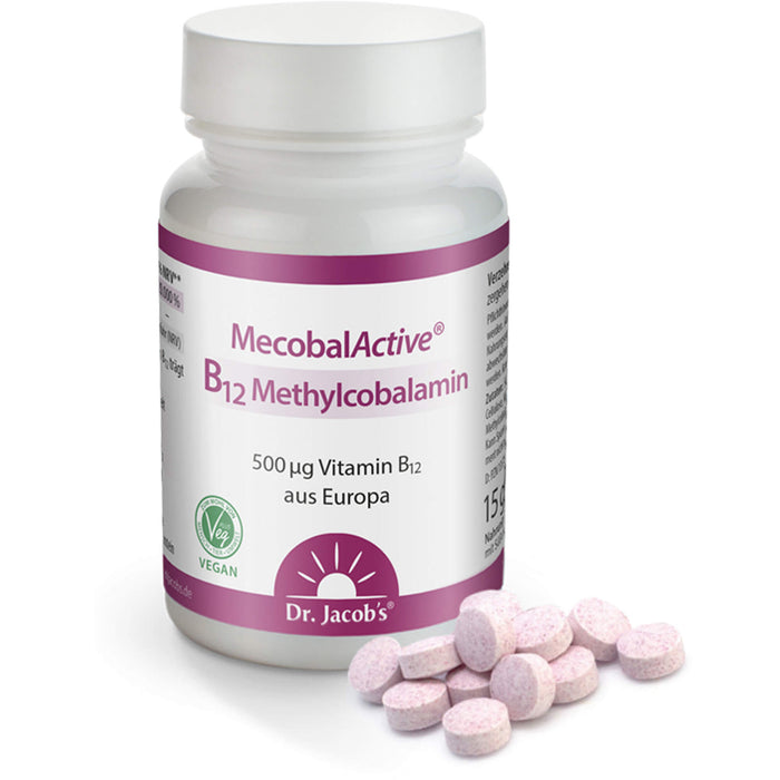 Dr. Jacob's Vitamin B12 Methylcobalamin 500 mcg hochdosiert Lutschtabletten, 60 St. Tabletten