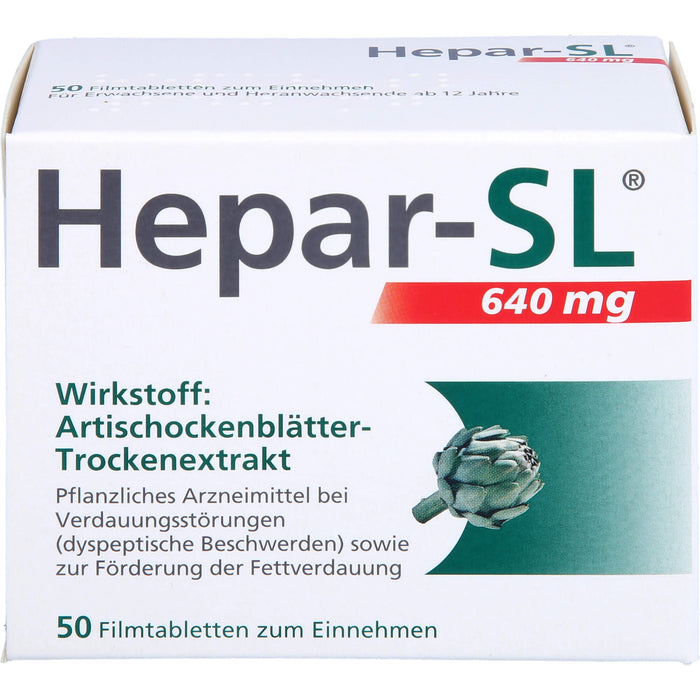 Hepar-SL 640 mg Filmtabletten bei Verdauungsstörungen, 50 St. Tabletten