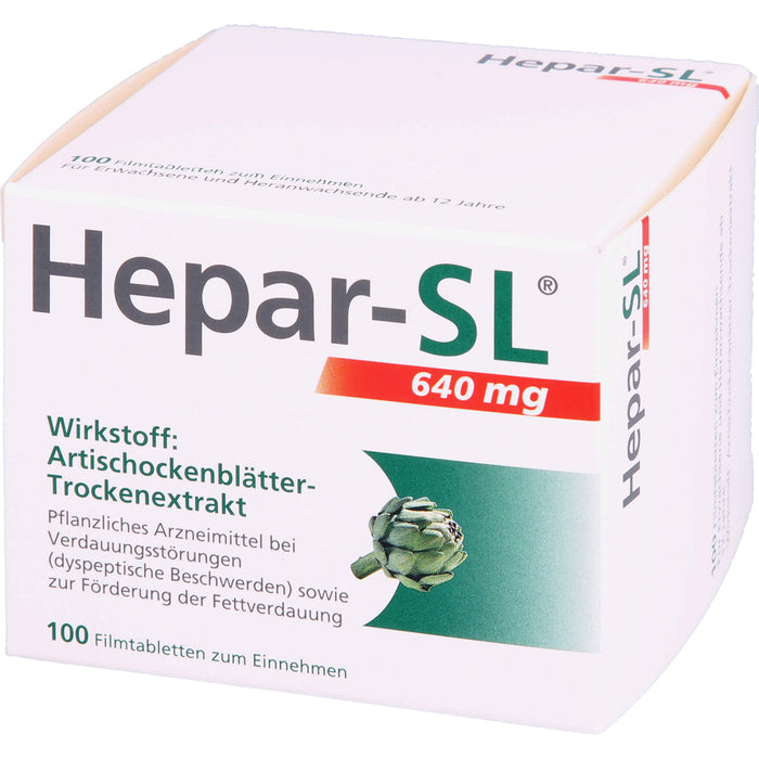 Hepar-SL 640 mg Artischockenblätter-Trockenextrakt Filmtabletten, 100 St. Tabletten