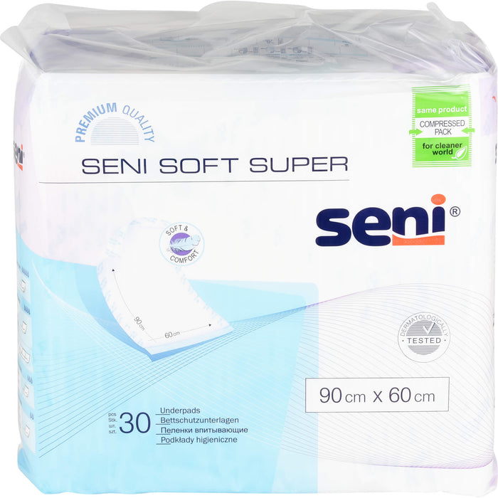 Seni Soft Super Bettschutzunterlagen 90 cm x 60 cm, 30 pc Coussinets