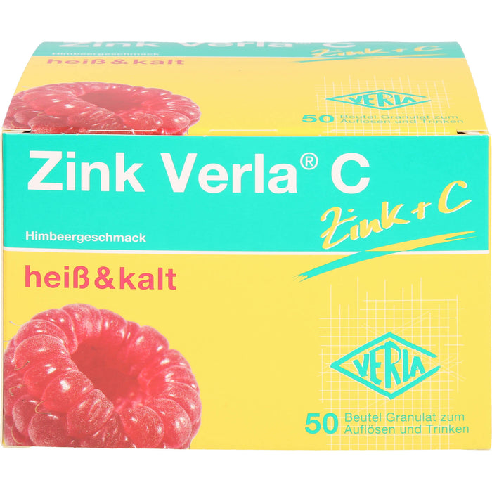 Zink Verla C Himbeer-Geschmack heiß & kalt Granulat, 50 pcs. Sachets