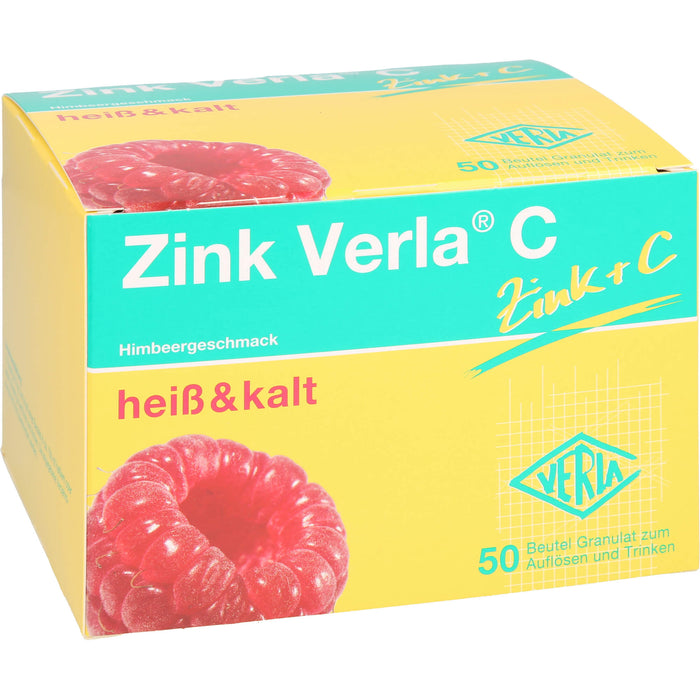 Zink Verla C Himbeer-Geschmack heiß & kalt Granulat, 50 pc Sachets