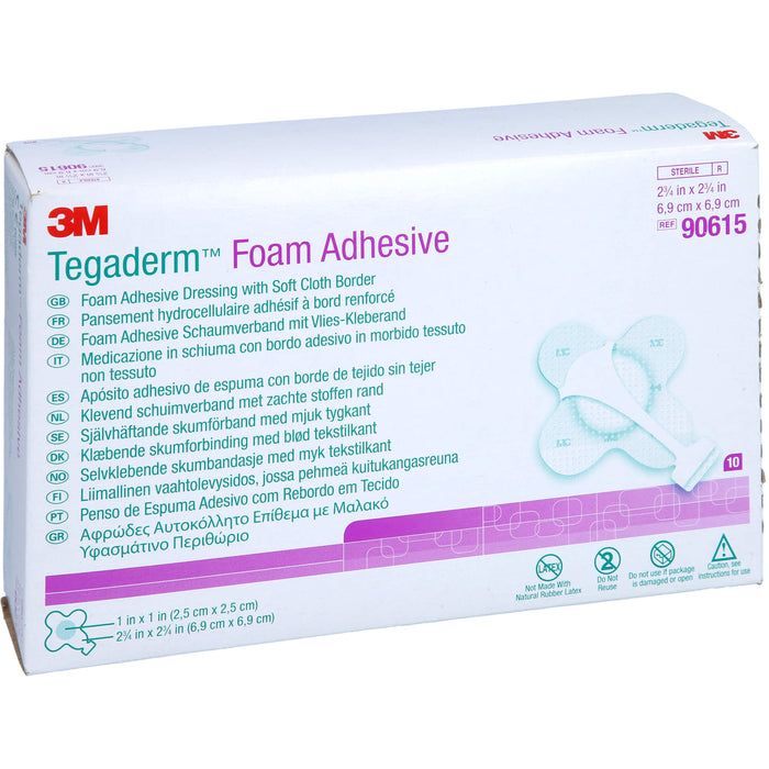 Tegaderm Foam Adhesive 6,9x6,9 cm kreuzf.90615, 10 St VER