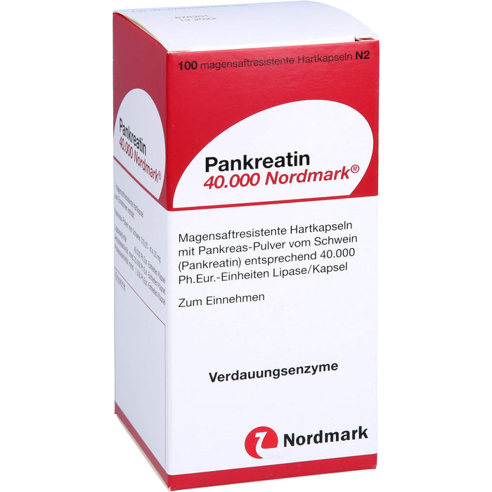 Pankreatin 40.000 Hartkapseln bei exokriner Pankreasinsuffizienz, 100 pc Capsules