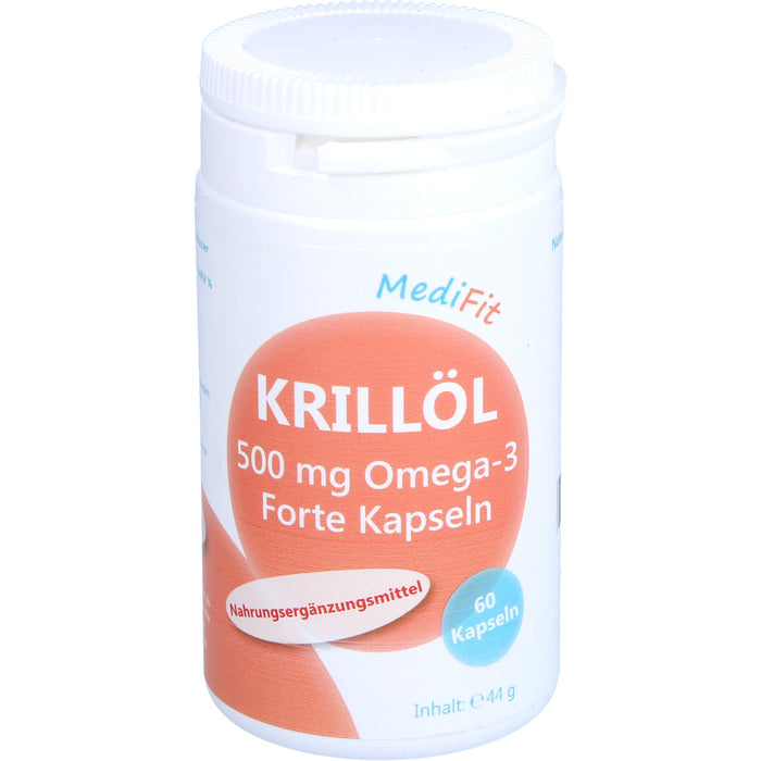 Krillöl 500mg Omega-3 Forte Kapseln MediFit, 60 St KAP