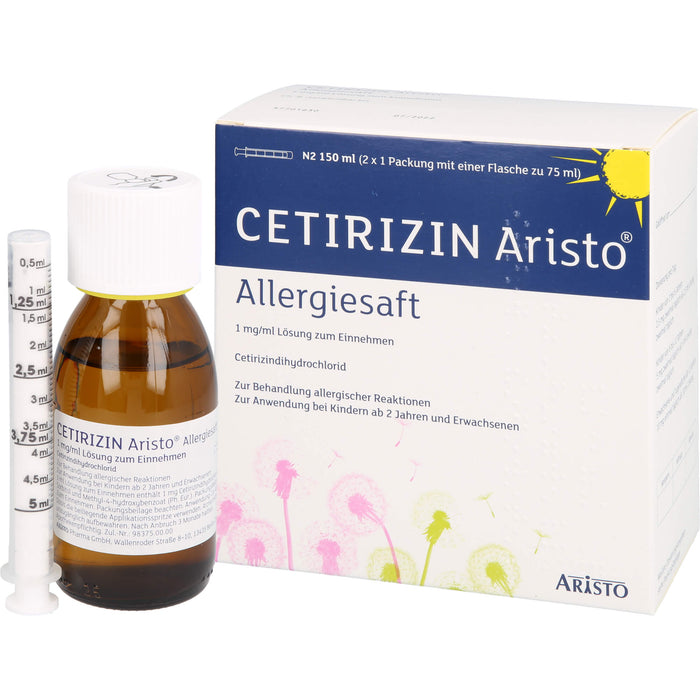 Cetirizin Aristo Allergiesaft 1 mg/ml Lösung zum Einnehmen, 150 ml LSE