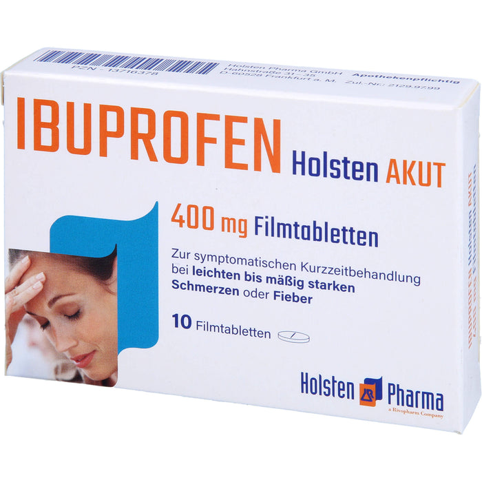 Ibuprofen Holsten akut 400 mg Filmtabletten, 10 pcs. Tablets