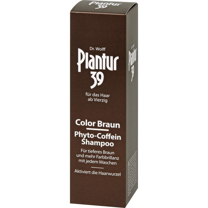 Plantur 39 Color Braun Phyto-Coffein-Shampoo für tieferes Braun und mehr Farbbrillanz mit jedem Waschen, 250 ml Shampoing