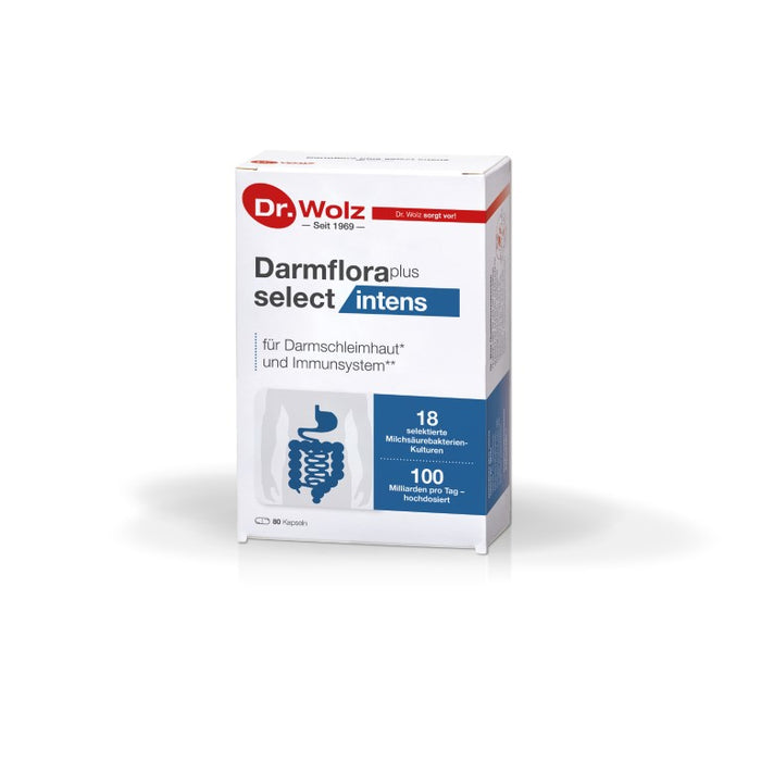 Dr. Wolz Darmflora plus select intens Kapseln für Darmschleimhaut und Immunsystem, 80 St. Kapseln