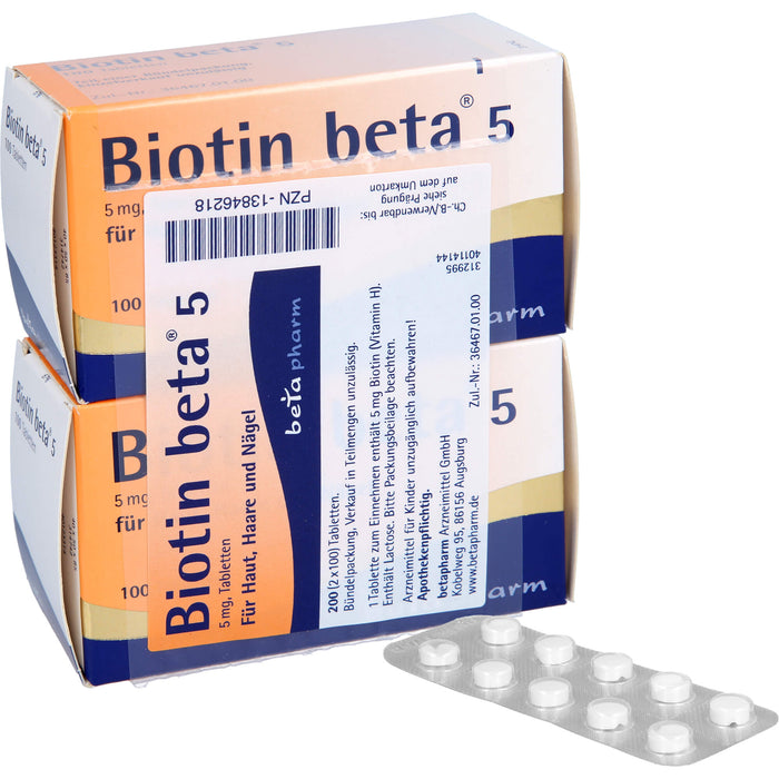 Biotin beta 5 Tabletten, 200 St. Tabletten