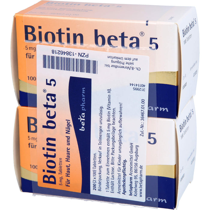 Biotin beta 5 Tabletten, 200 pc Tablettes