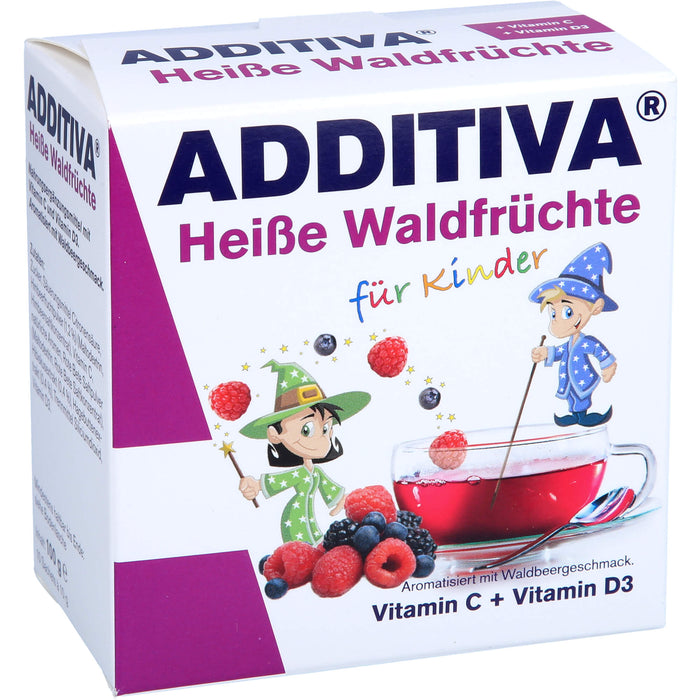 ADDITIVA Heiße Waldfrüchte für Kinder Vitamin C + Vitamin D3 Pulver, 100 g Poudre