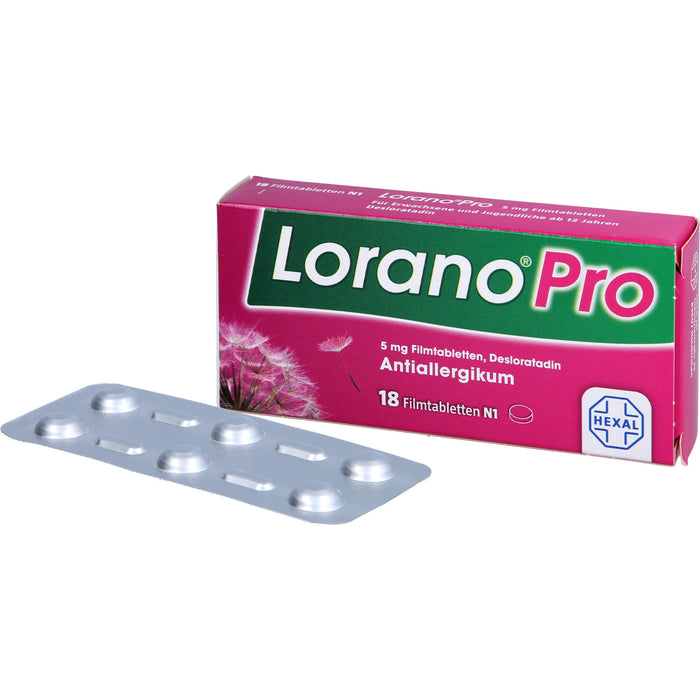 Lorano Pro Filmtabletten Antiallergikum, 18 pc Tablettes