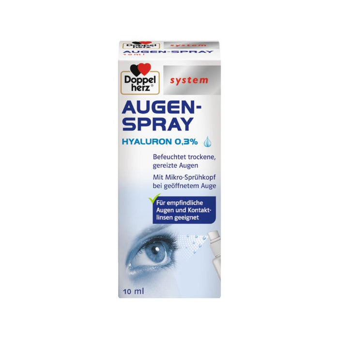 Doppelherz system Augenspray Hyaluron 0,3 % befeuchtet trockene, gereizte Augen, 10 ml Lösung