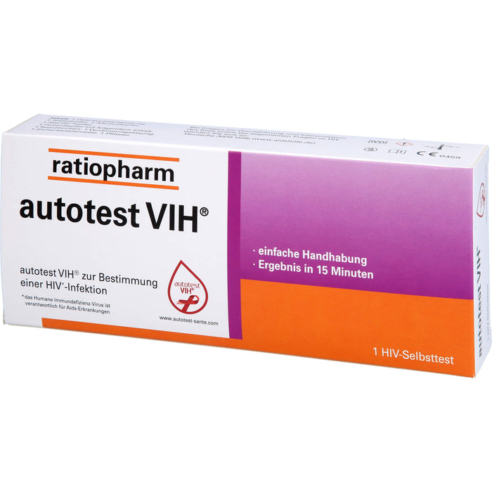 ratiopharm autotest VIH zur Bestimmung einer HIV-Infektion, 1 pc Bandelettes réactives