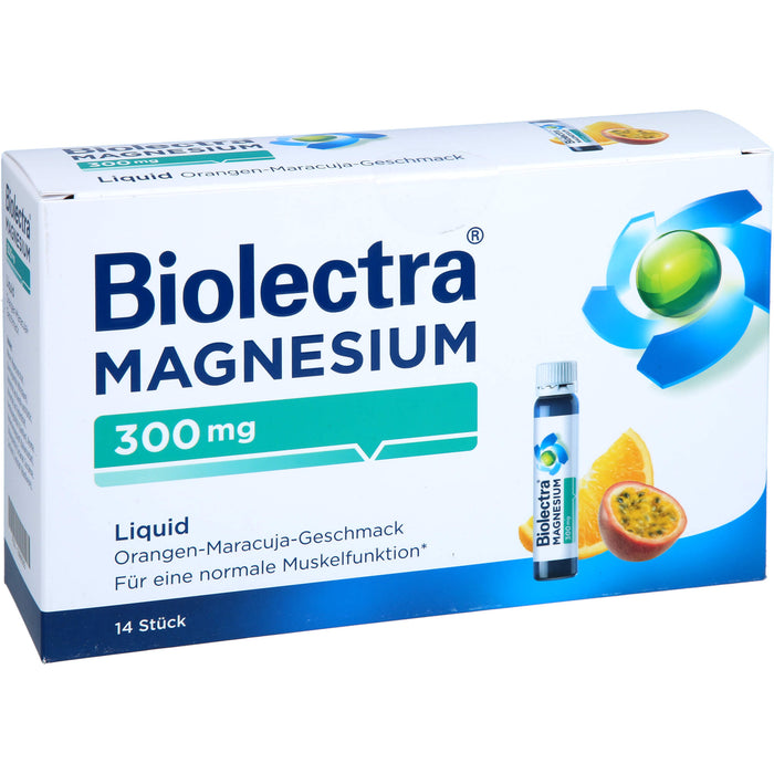 Biolectra Magnesium 300 mg aktiv Liquid Orangen-Maracuja-Geschmack, 14 pcs. Solution