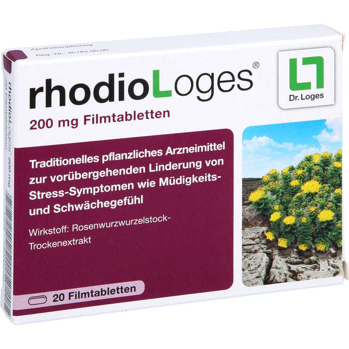 rhodioLoges 200 mg Filmtabletten zur vorübergehenden Linderung von Stress-Symptomen, 20 St. Tabletten