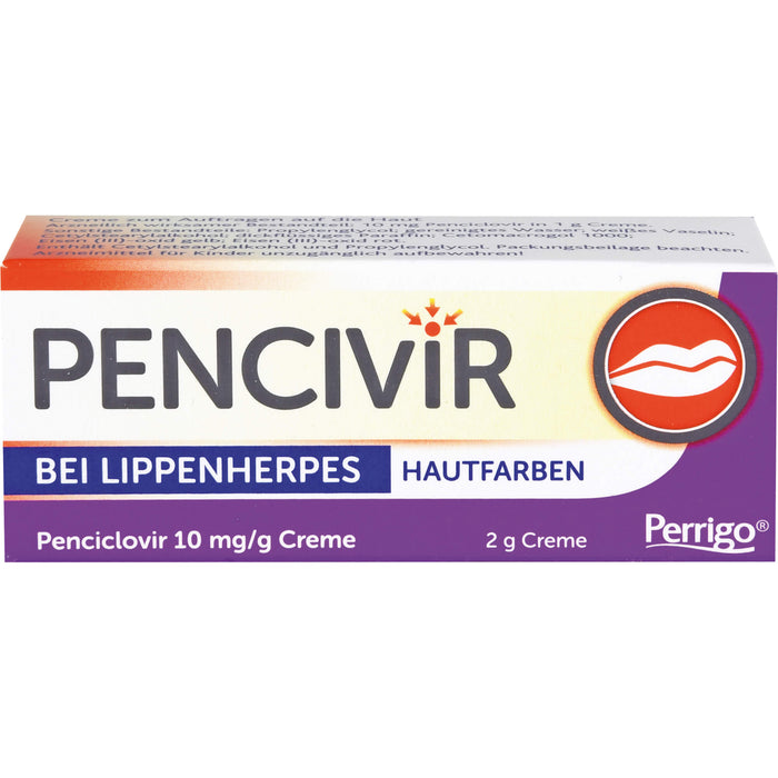 Pencivir hautfarben Creme bei Lippenherpes, 2 g Creme