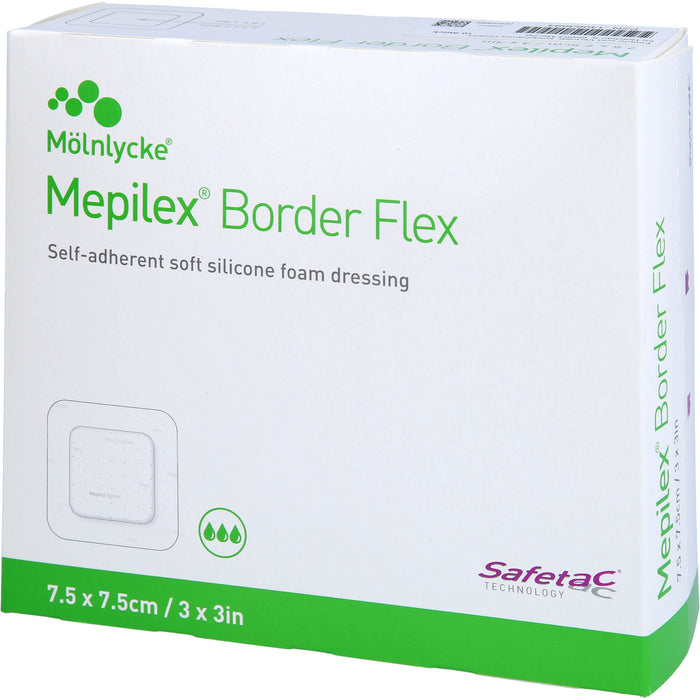 Mepilex Border Flex Schaumverb.haftend 7,5x7,5 cm, 10 St VER