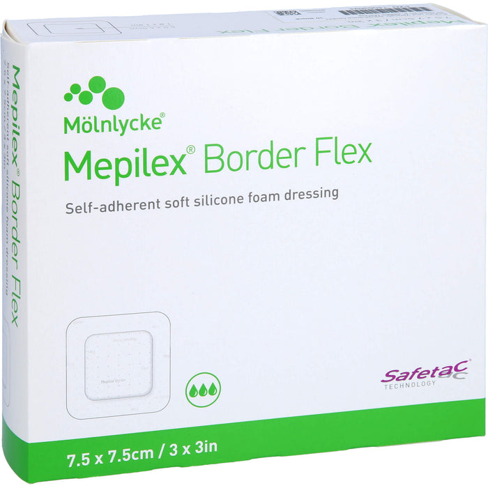 Mepilex Border Flex Schaumverb.haftend 7,5x7,5 cm, 10 St VER