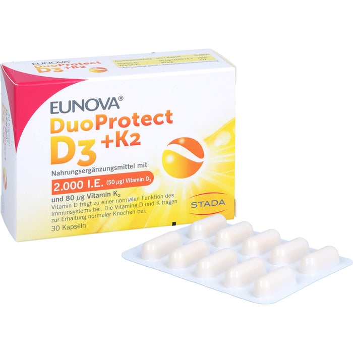 EUNOVA DuoProtect D3+K2 2000 I.E./80 µg Kapseln, 30 pc Capsules