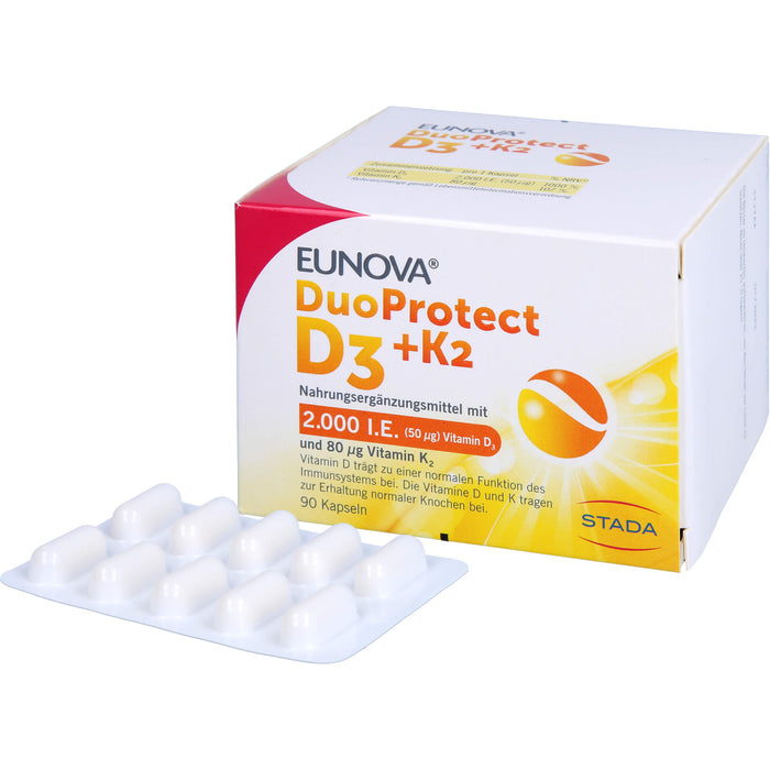 EUNOVA DuoProtect D3 + K2 Kapseln, 90 pc Capsules