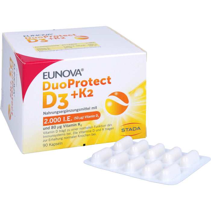 EUNOVA DuoProtect D3 + K2 Kapseln, 90 pcs. Capsules