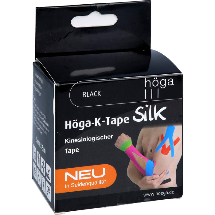 Höga-K-Tape Silk 5cmx5m black KinesiologischerTape, 1 pc Pansement