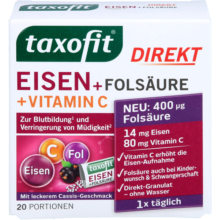 taxofit Eisen + Folsäure Direktgranulat, 20 St GRA