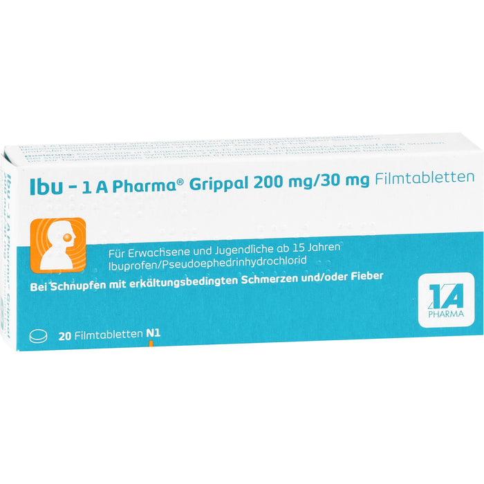 Ibu - 1 A Pharma Grippal 200 mg/30 mg Filmtabletten, 20 pcs. Tablets