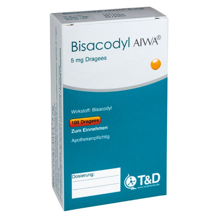 Bisacodyl AIWA 5 mg Dragees, 20 pc Tablettes