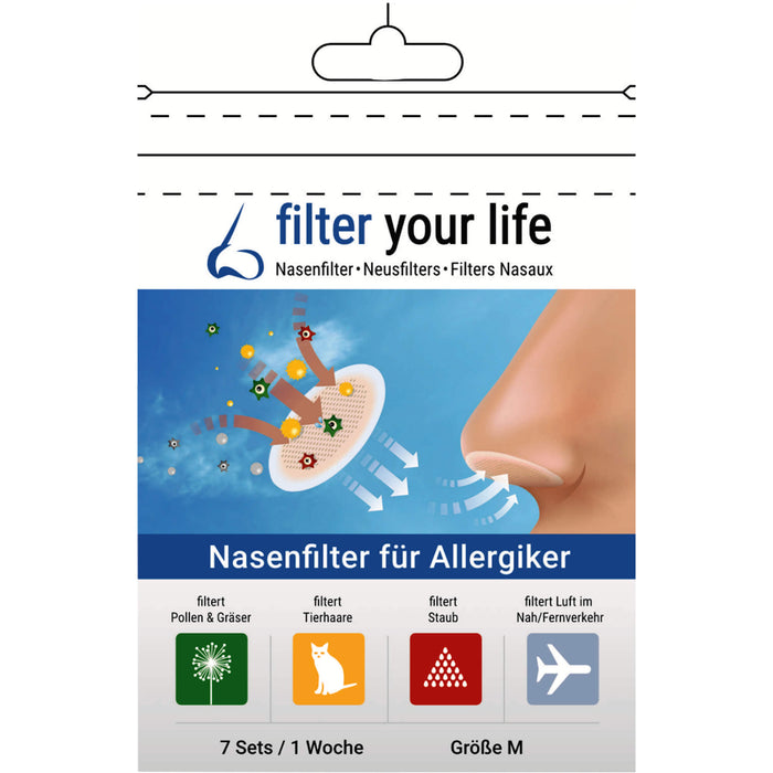 Filter Your Life Größe M Nasenfilter für Allergiker, 14 pcs. Patch