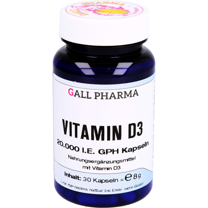 GALL PHARMA Vitamin D3 20,000 I.E. GPH Kapseln, 30 pc Capsules