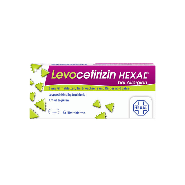 Levocetirizin HEXAL Filmtabletten bei Allergien, 6 pcs. Tablets