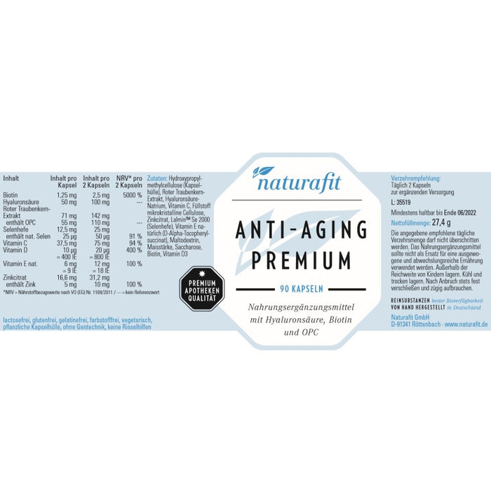 naturafit Anti Aging Premium Kapseln, 90 pcs. Capsules