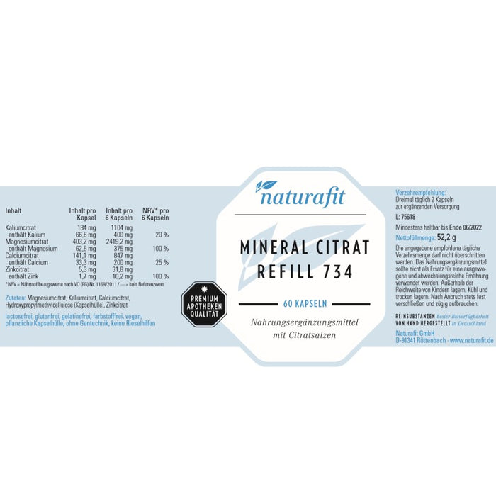 naturafit Mineral Refill 734 Kapseln, 60 pc Capsules