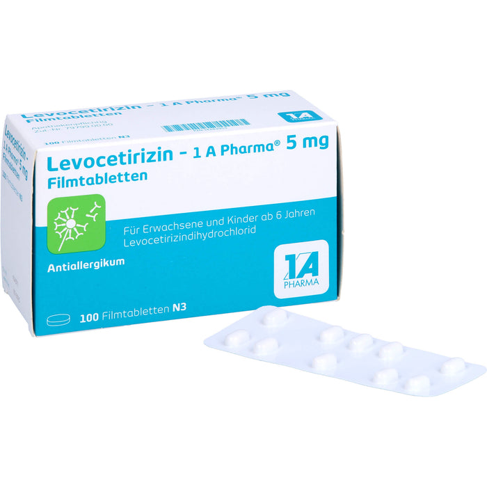 1 A Pharma Levocetirizin 5 mg Filmtabletten bei Allergien, 100 pcs. Tablets