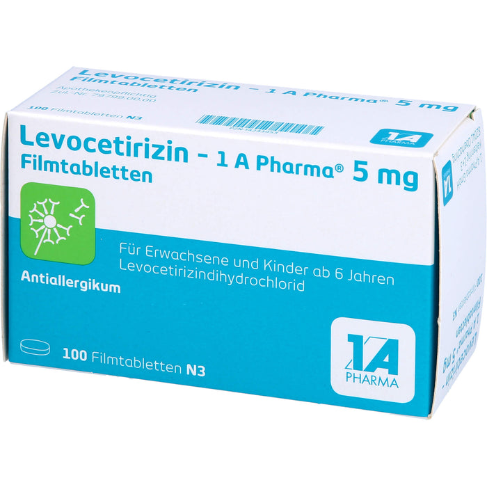 1 A Pharma Levocetirizin 5 mg Filmtabletten bei Allergien, 100 pcs. Tablets