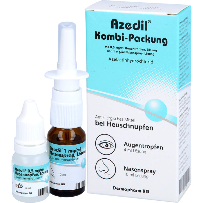 Azedil Kombi-Packung Augentropfen + Nasenspray antiallergisches Mittel bei Heuschnupfen, 1 pcs. Combipack