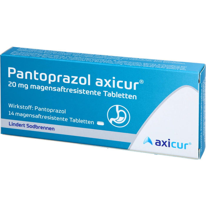 Axicur Pantoprazol 20 mg Tabletten bei Sodbrennen, 14 St. Tabletten