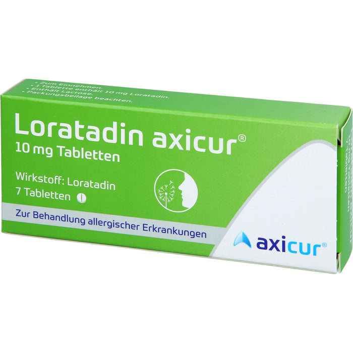 Axicur Loratadin 10 mg Tabletten bei Allergien, 7 pc Tablettes