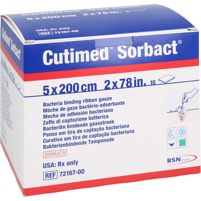 Cutimed Sorbact Tamponaden 5x200 cm, 10 St TPO