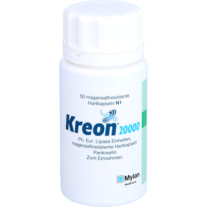 Kreon 20 000 Ph.Eur. Lipase Einheiten Hartkapseln bei einer exokrinen Pankreasinsuffiziens, 50 pcs. Capsules