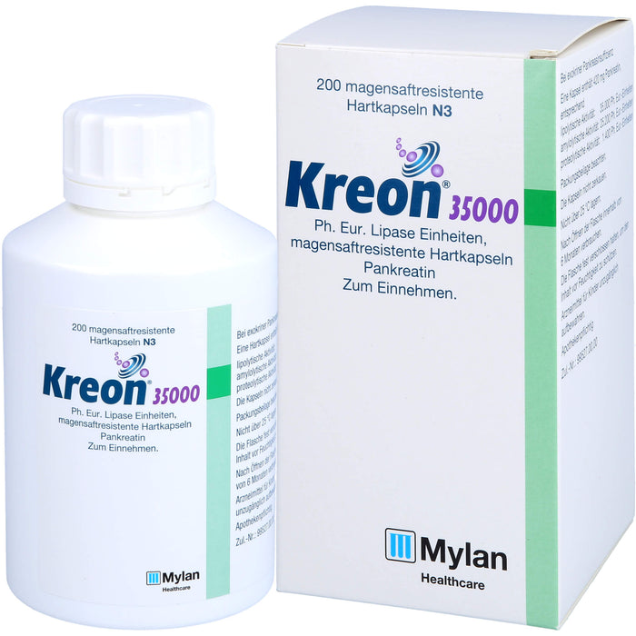 Kreon 35 000 Ph.Eur. Lipase Einheiten, magensaftresistente Hartkapseln, 200 pc Capsules