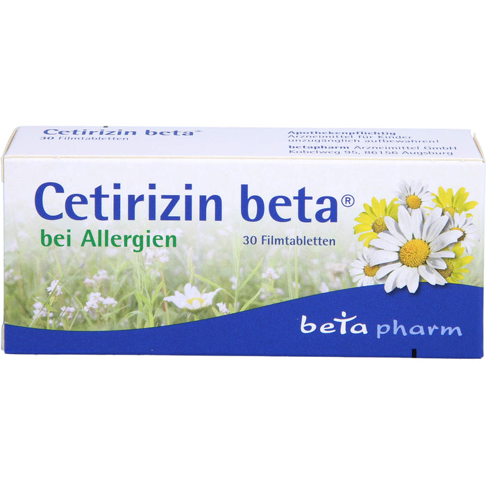 Beta Cetirizin 10 mg Filmtabletten bei Allergien, 30 St. Tabletten