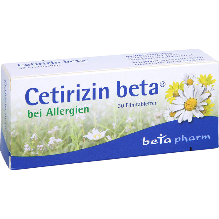 Beta Cetirizin 10 mg Filmtabletten bei Allergien, 30 pc Tablettes