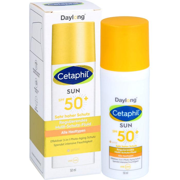 Cetaphil sun Daylong SPF 50+ Multi-Schutz-Fluid Gesicht getönt, 50 ml Lotion