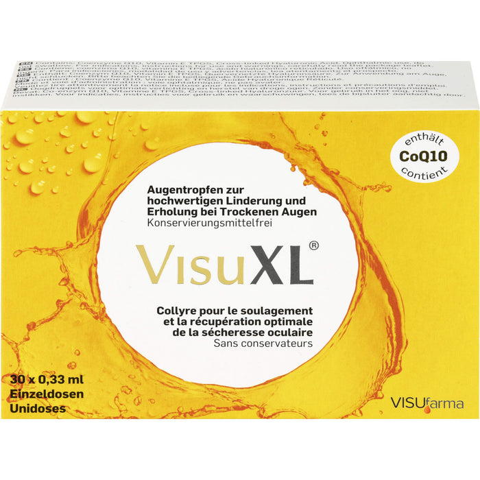 VisuXL Augentropfen ur hochwertigen Linderung und Erholung bei trockenen Augen Einzeldosis, 30 pcs. Single dose containers